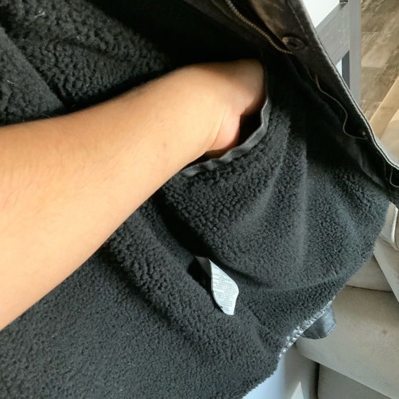 LEVI’S vintage black faux leather trucker motorcycle jacket zippers - Picture 12 of 16